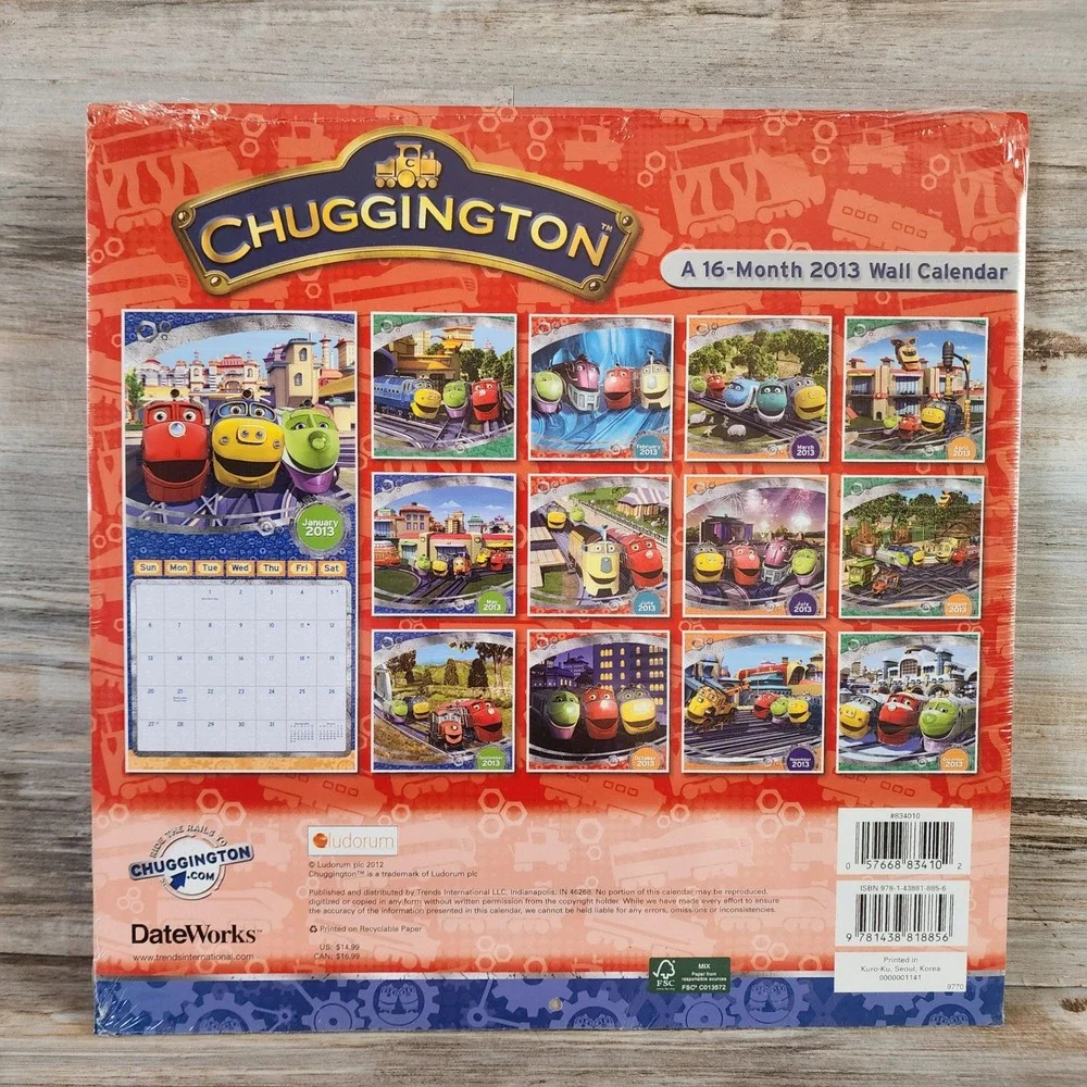 Chuggington Traintastic 2013 Wall Calendar 16-Month New Sealed Wilson Brewster